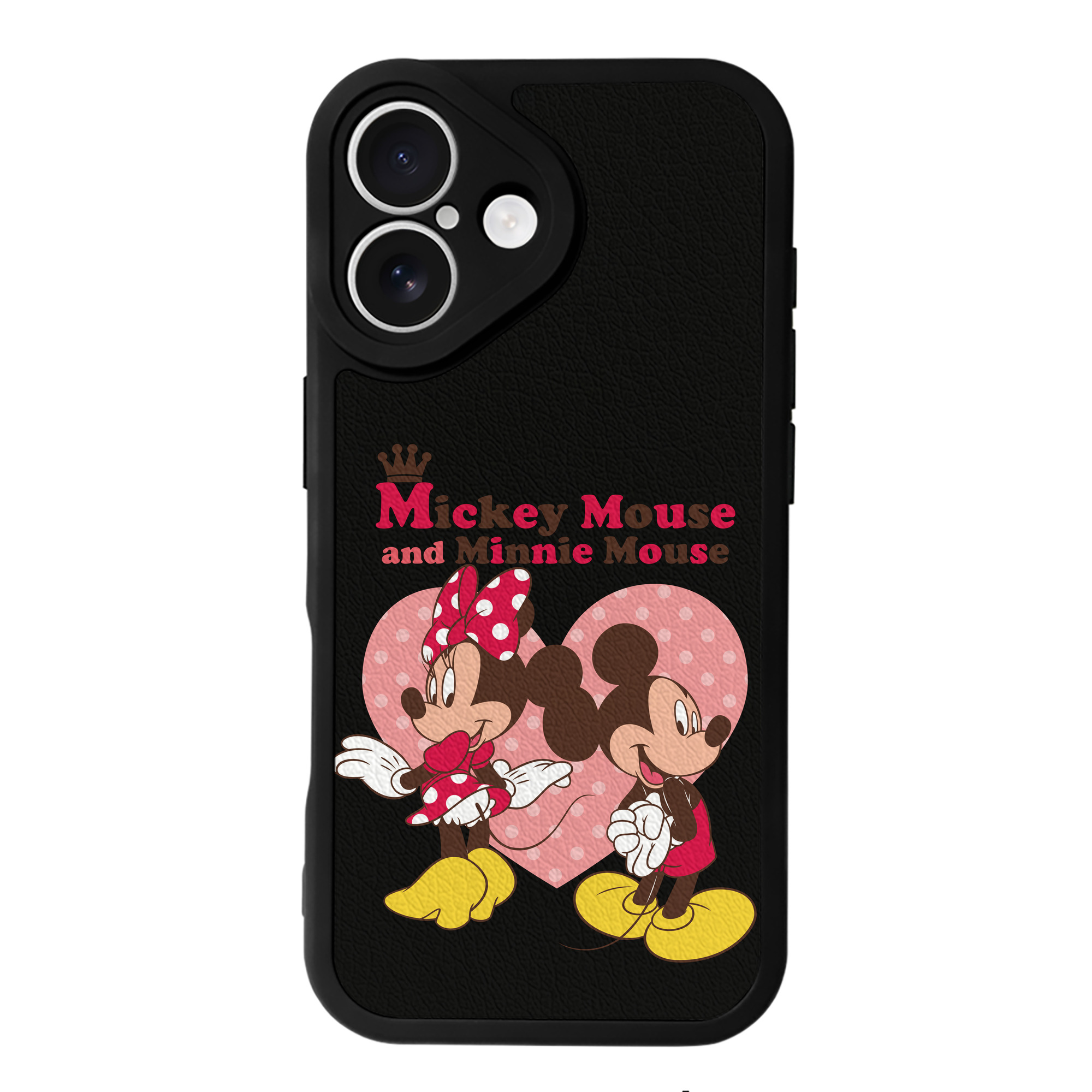 （画像用） ミッキーマウス Mickey Mouse 【iPhone 16シリーズ対応】シリコンスマホケース（レザー調） 材質：シリコン